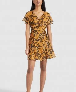 Khujo VARVARA - Vestido Informal - Orange/black, Mujer