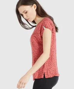 Khujo TALAJA - Camiseta Estampada - Rosa-schwarz Gemustert, Mujer -KHUJO Tienda 00bdeb269dce41a69bff6dc0af0e79df