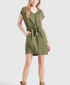 Khujo ANNELI - Vestido Vaquero - Khaki Gewaschen, Mujer