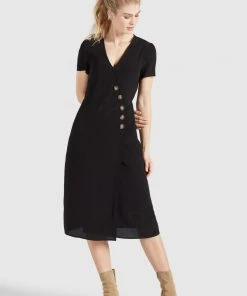 Khujo PORGY - Vestido Informal - Schwarz, Mujer