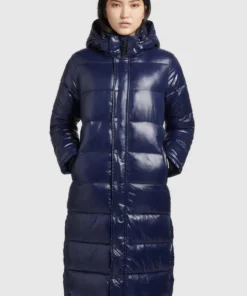 Khujo CORINNA SHINY - Abrigo De Invierno - Dunkelblau Glänzend, Mujer
