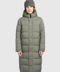 Khujo CORINNA MATT - Abrigo Corto - Graugrün, Mujer