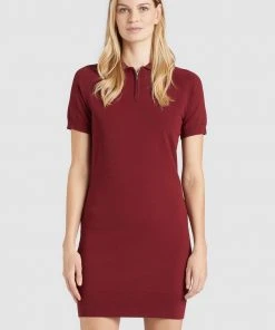 Khujo PANNA - Vestido De Punto - Dunkelrot, Mujer