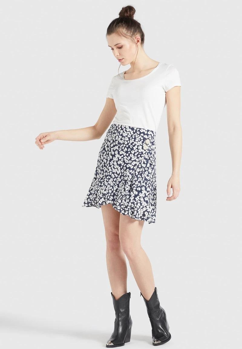 UNDINE - Falda acampanada - dunkelblau-weiß geblümt Khujo UNDINE - Falda Acampanada - Dunkelblau-weiß Geblümt, Mujer -KHUJO Tienda 2c638add342747fd84432d3cfdbb99f4