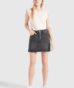 Khujo MAXIMA - Falda Vaquera - Schwarz Gewaschen, Mujer 3 Khujo MAXIMA - Falda Vaquera - Schwarz Gewaschen, Mujer -KHUJO Tienda 2ea22918ecb84aab94ba819de19abbdf