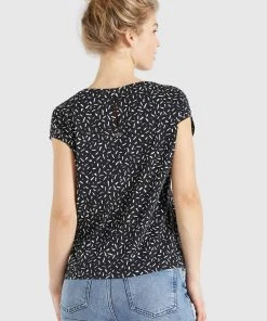Khujo TALAJA - Camiseta Estampada - Schwarz-weiß Gemustert, Mujer -KHUJO Tienda 2eca5a8e3adc40fe9ba29d9823c0a129