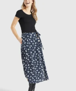 Khujo HEPKE - Falda Acampanada - Blau-weiß Geblümt, Mujer -KHUJO Tienda 35959061941842baa786c53e4b7821a0