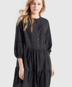 Khujo CREPES - Vestido Informal - Schwarz, Mujer