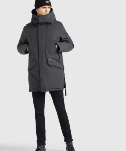 Khujo DANCER - Abrigo De Invierno - Dunkelgrau, Hombre