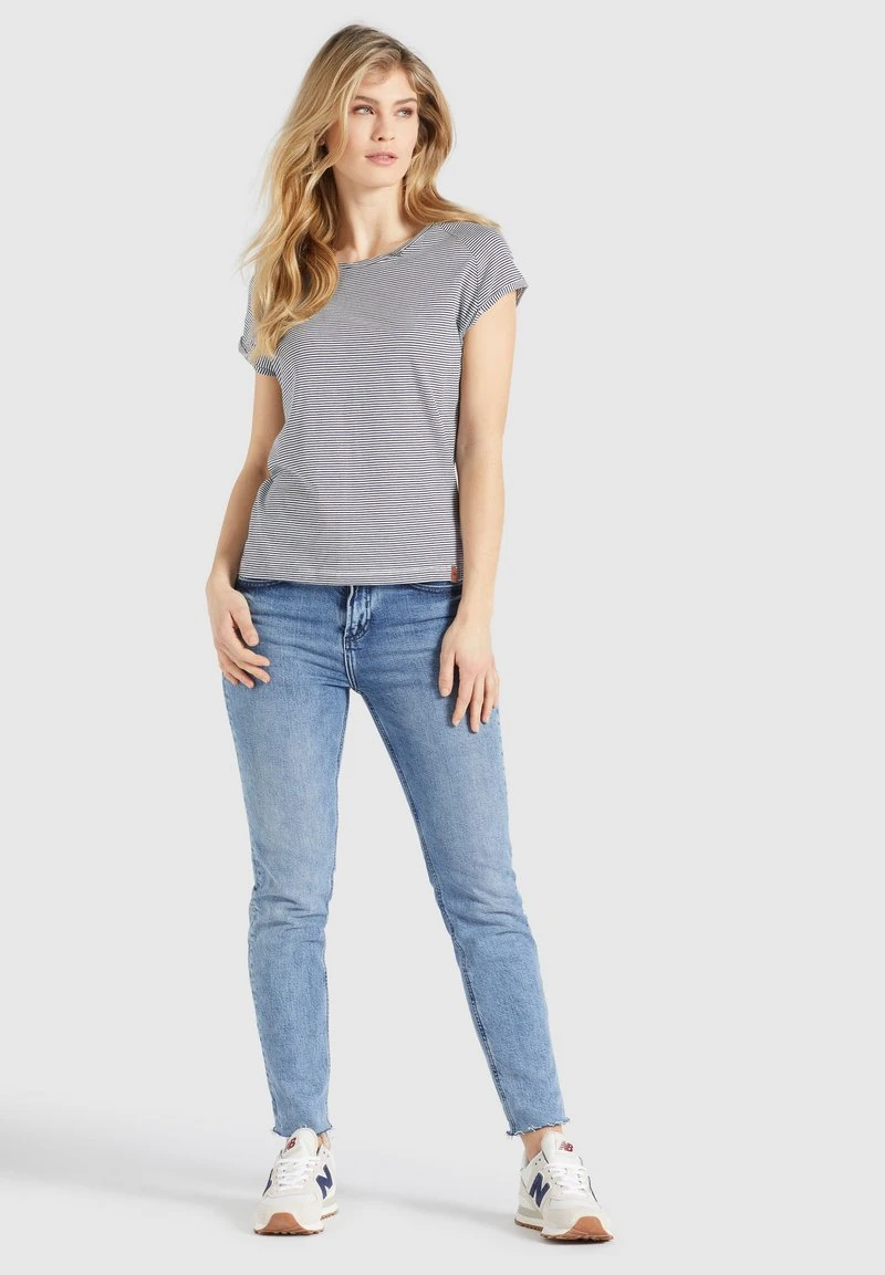 Khujo BABSI - Camiseta Estampada - Weiß Blau Gestreift, Mujer 2 Khujo BABSI - Camiseta Estampada - Weiß Blau Gestreift, Mujer - Imagen 2