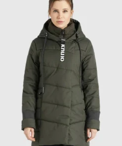 Khujo ELVA STRUCTURED - Abrigo De Invierno - Dunkeloliv, Mujer