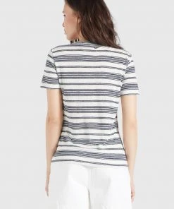 Khujo PERGOLA - Camiseta Básica - Naturweiß-dunkelblau Gestreift, Mujer -KHUJO Tienda 417f9a23f8ae4a748841ac9ad1ffa2e3