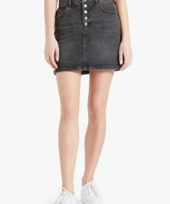 Khujo MAXIMA - Falda Vaquera - Schwarz Gewaschen, Mujer