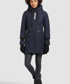 Khujo MANTEL TOOTS STRUCTURED - Abrigo De Invierno - Dunkelblau, Mujer