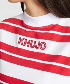 Khujo APONA - Sudadera - Rot-weiß Gestreift, Mujer -KHUJO Tienda 524f7f393c364cb6baf301da4dc8eb68