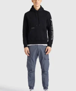 Khujo RODNEY - LOGO - Jersey Con Capucha - Black, Hombre