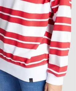 Khujo APONA - Sudadera - Rot-weiß Gestreift, Mujer -KHUJO Tienda 5d18137369934fe4842802e24dffdb6d