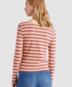 Khujo SICHUAN - Camiseta De Manga Larga - Rosa-ocker Gestreift, Mujer 2 Khujo SICHUAN - Camiseta De Manga Larga - Rosa-ocker Gestreift, Mujer -KHUJO Tienda 5ef51dd5c6064254ba4de8a13b484f81