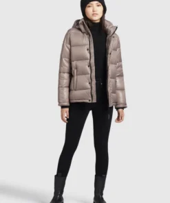 Khujo GERDA SHINY - Abrigo De Invierno - Taupe Glänzend, Mujer -KHUJO Tienda 63b0423b5a0e4d53813bae3b7205b841