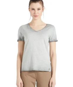 Khujo BARU - Camiseta Básica - Grau, Mujer