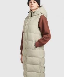 Khujo MAGNETA MATT - Chaleco - Blassgrün, Mujer