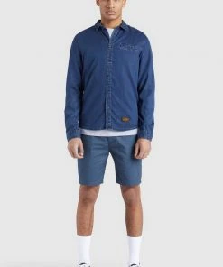 Khujo POSTO - Camisa - Denim Blau, Hombre