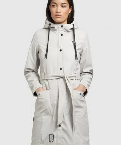 Khujo GLENNA - Impermeable - Hellgrau, Mujer
