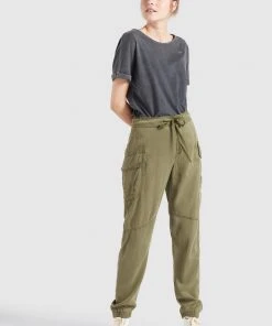 Khujo JOSLIN - Pantalones Cargo - Khaki Gewaschen, Mujer -KHUJO Tienda 6f939ac98ddf4e5c833bc079fdc9c81d