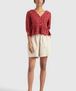 Khujo GALILEA - Blusa - Rotbraun, Mujer