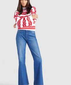 Khujo APONA - Sudadera - Rot-weiß Gestreift, Mujer -KHUJO Tienda 7c13f385f58443e78ecc91b5dc08cfd1