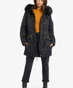 Khujo LORENE - Abrigo De Invierno - Black, Mujer