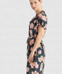 Khujo ELIZAVETA - Vestido Camisero - Xb8 Rose Hawaiian Floral Aop, Mujer -KHUJO Tienda 82ee8ee3d65148e7a17edb69e494428a