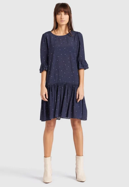 Khujo FREMA - Vestido Informal - Dark Blue, Mujer -KHUJO Tienda 85cc716a935f40a6a57ee8d7f579290f