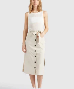 Khujo VARSHA - Falda Acampanada - Beige, Mujer