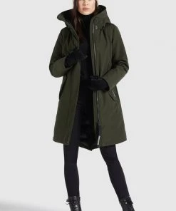 Khujo CHARLYN2 - Abrigo De Invierno - Dunkeloliv Polyester, Mujer -KHUJO Tienda 91ead8513a3f4712990110ad77569f0f
