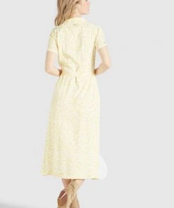 Khujo GOYA - Vestido Camisero - Gelb-weiß Geblümt, Mujer -KHUJO Tienda 940f2d1b8487423b82d6249f1e56844d