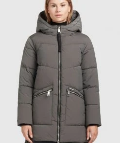 Khujo BINE - Abrigo De Invierno - Graugrün, Mujer