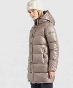 Khujo WENCKE SHINY - Abrigo De Invierno - Taupe Glänzend, Mujer