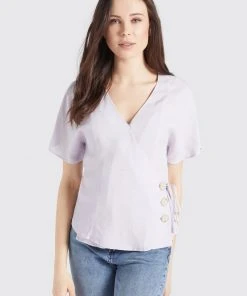 Khujo GIOVANNA - Blusa - Flieder-weiß Gepunktet, Mujer