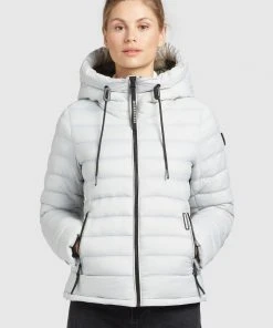 Khujo LOVINA2 SHINE - Chaqueta Fina - Hellgrau, Mujer