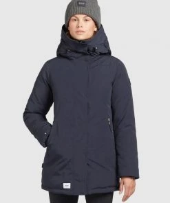 Khujo KANDA - Abrigo De Invierno - Dark Blue, Mujer