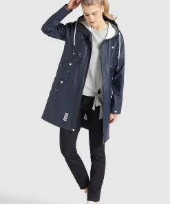 Khujo SOLEA2 - Impermeable - Dunkelblau, Mujer -KHUJO Tienda bddaa1ce63ac45a88d05a4a8fa476161