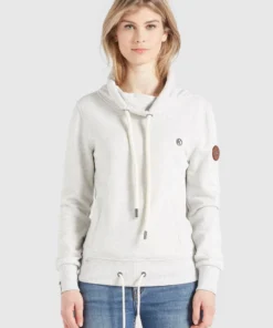 Khujo TEMPA - Jersey Con Capucha - Hellgrau Meliert, Mujer