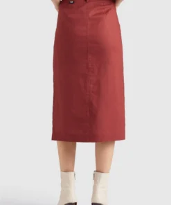 Khujo VARSHA - Falda Acampanada - Rotbraun, Mujer -KHUJO Tienda c669cafab17a42c7a5515e4aab60fe75