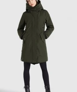 Khujo CHARLYN2 - Abrigo De Invierno - Dunkeloliv Polyester, Mujer