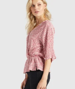 Khujo RINALDA - Blusa - Rot Weiß Geblümt, Mujer -KHUJO Tienda d0f4a86a1ded4010a8f853e08b94e346