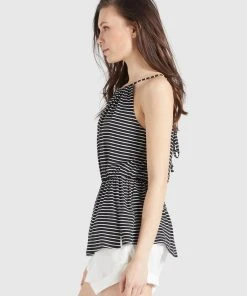 Khujo VALDA - Top - Schwarz-weiß Gestreift, Mujer -KHUJO Tienda d5762cbee6454e59aea0a6a9552aac38