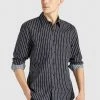 Khujo WAITE - Camisa - Schwarz Gestreift, Hombre