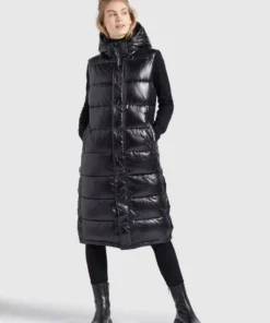 Khujo MAGNETA SHINY - Chaleco - Schwarz, Mujer