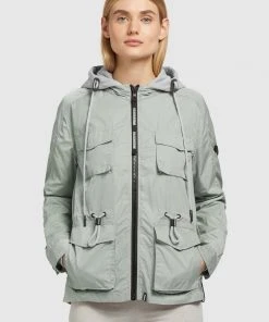 Khujo FLAMES - Chaqueta Fina - Blassgrün, Mujer